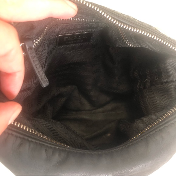 Prada Black Suede Shoulder Purse with Chrome Chain - Picture 13 of 13